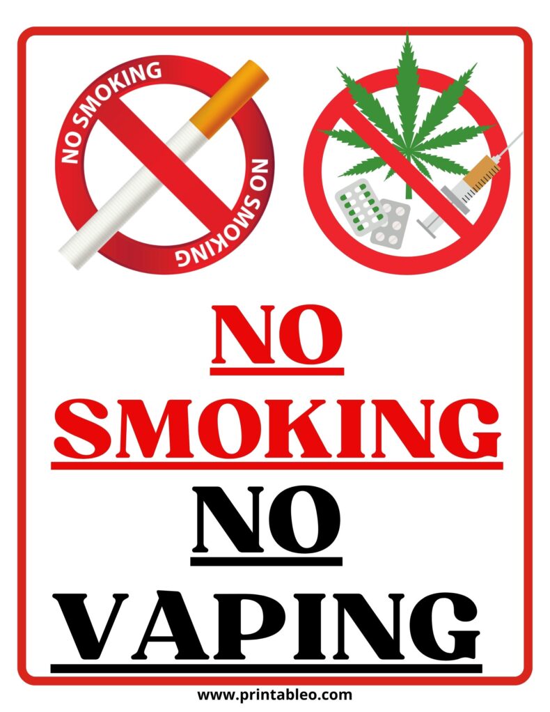 No Smoking Or Vaping Sign