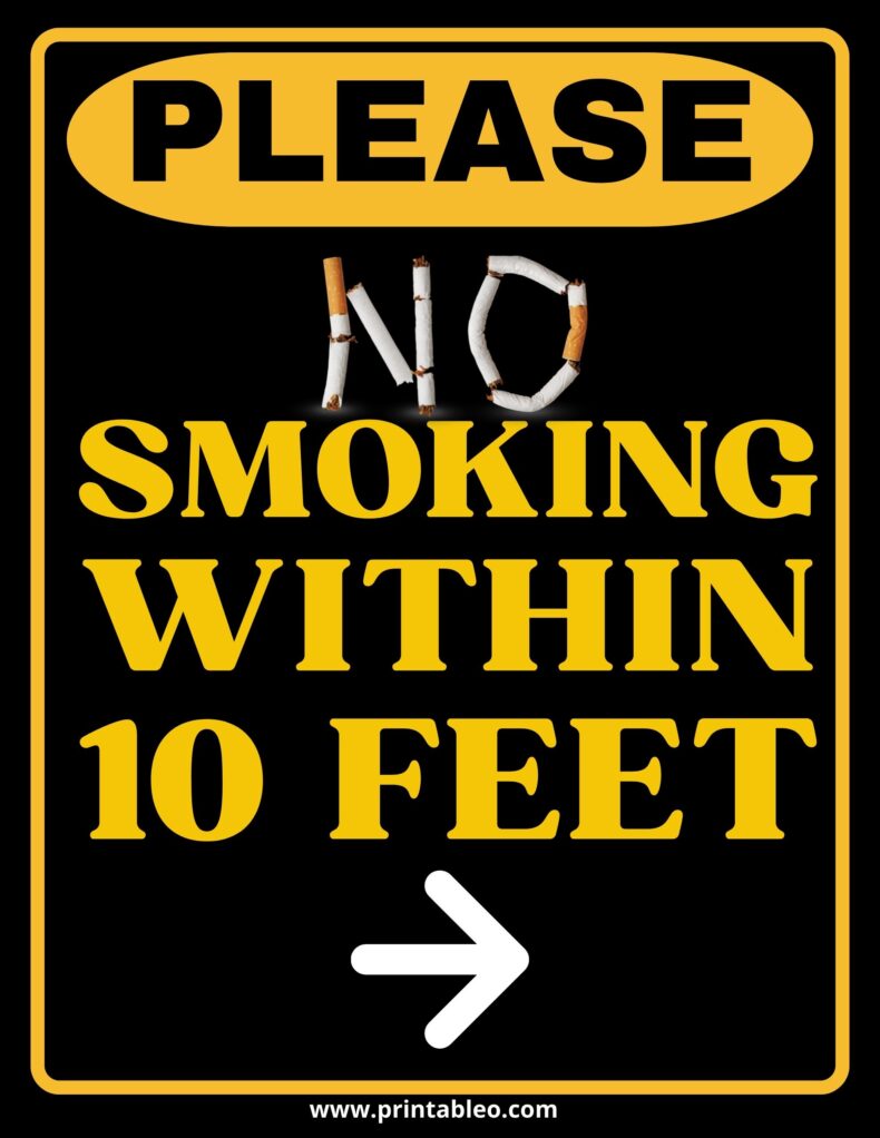 No Smoking Within 10 Feet Signs