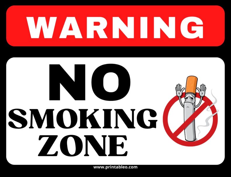 No Smoking Zone Sign