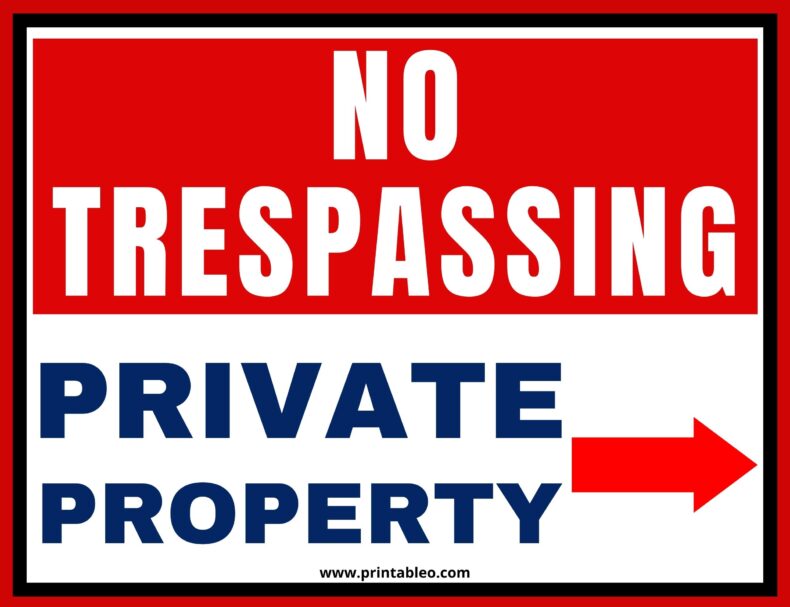 No Trespassing Private property sign