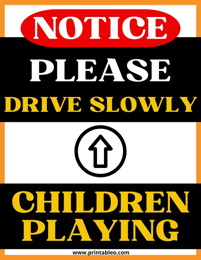 Please Drive Slowly-Children Playing Signs