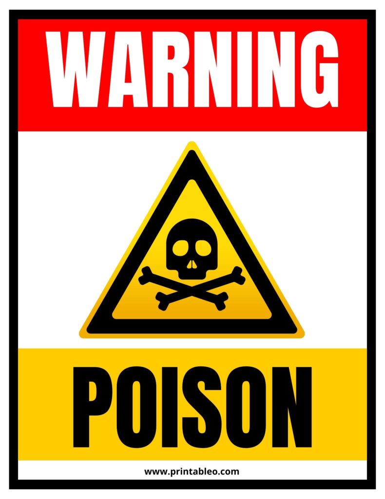 Poison Warning Sign Caution