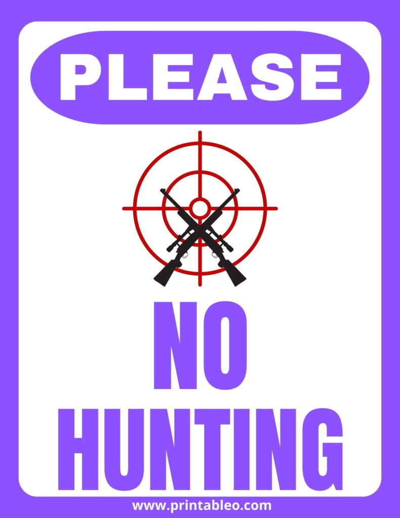 Purple No Hunting Signs