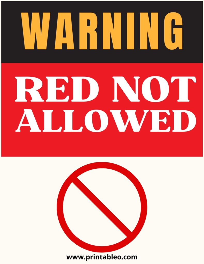 Red Not Allowed Sign