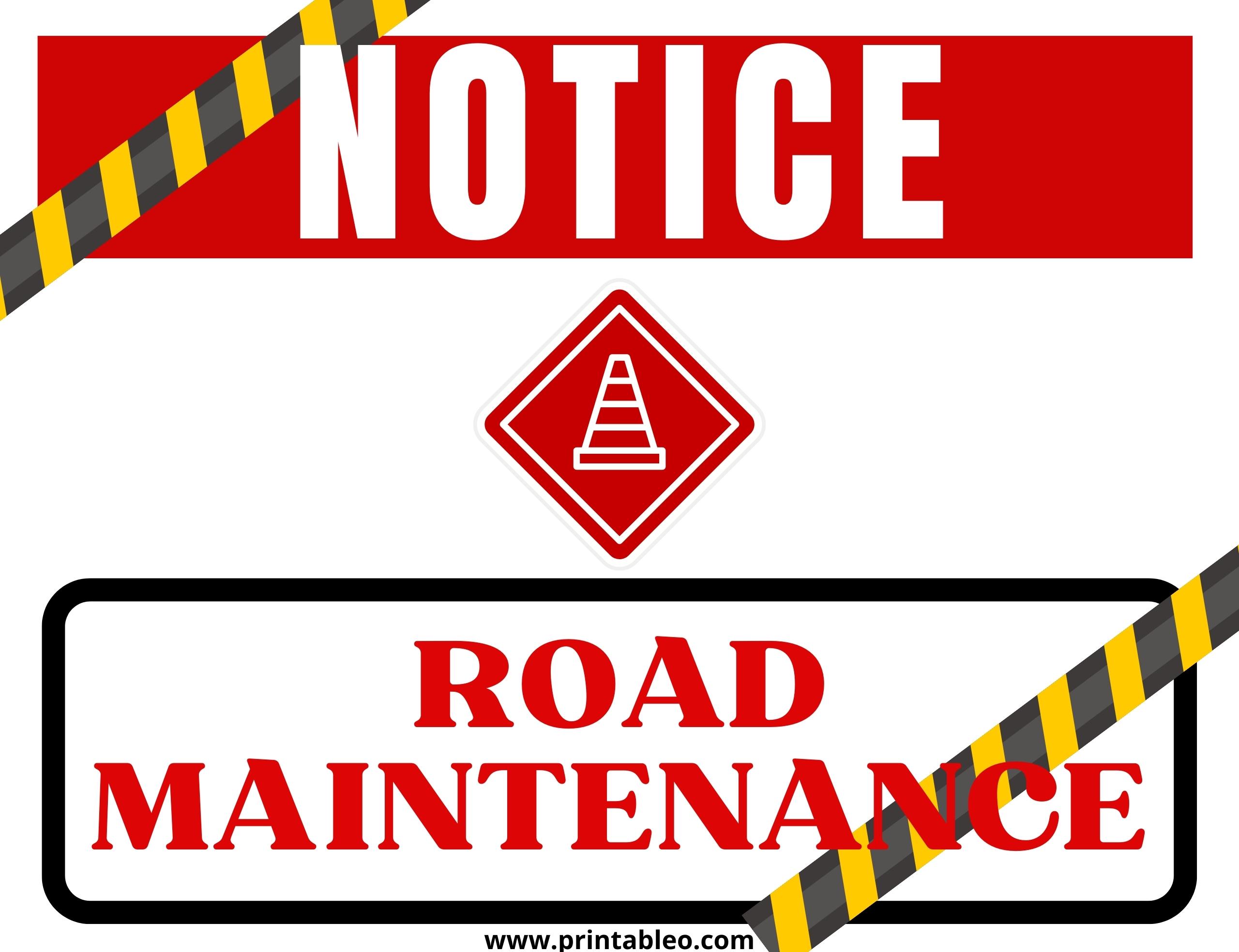 Road Maintenance Sign