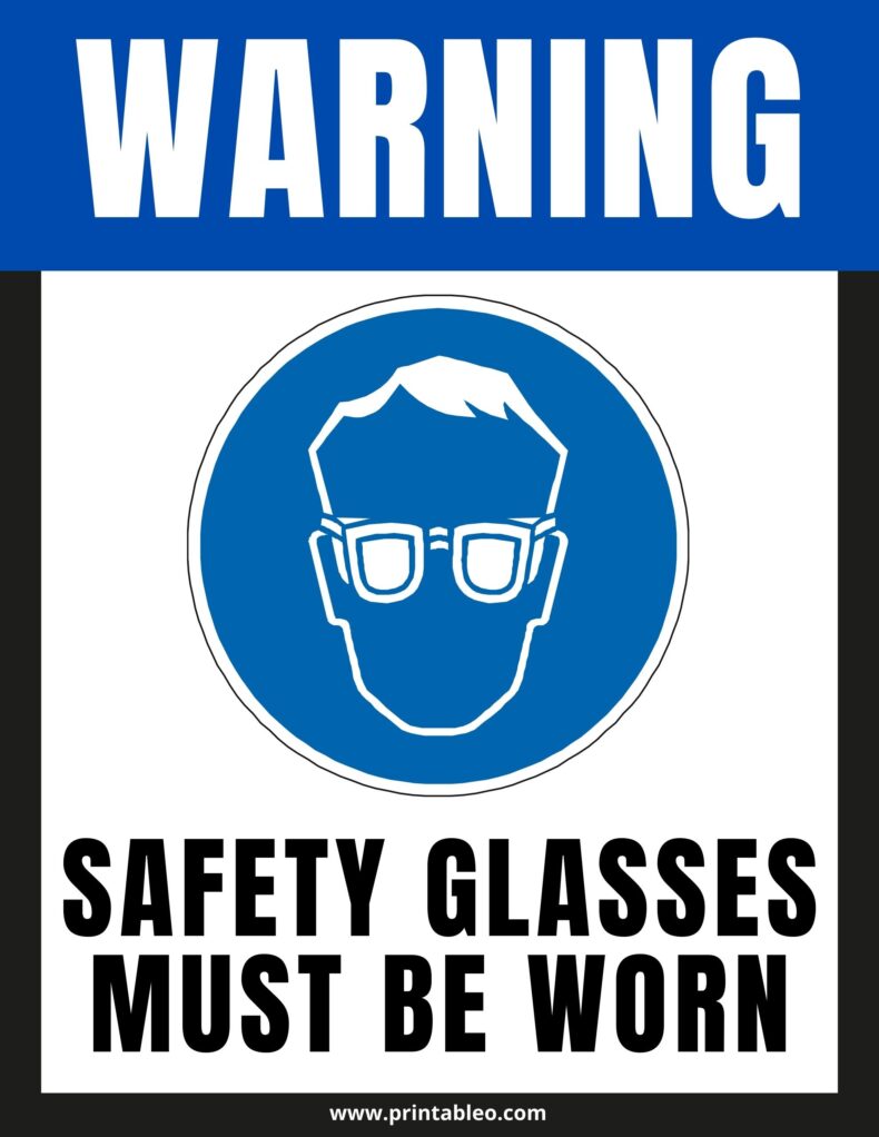 Safety Glasses Warning Sign