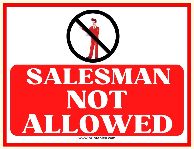 Salesman Not Allowed Sign