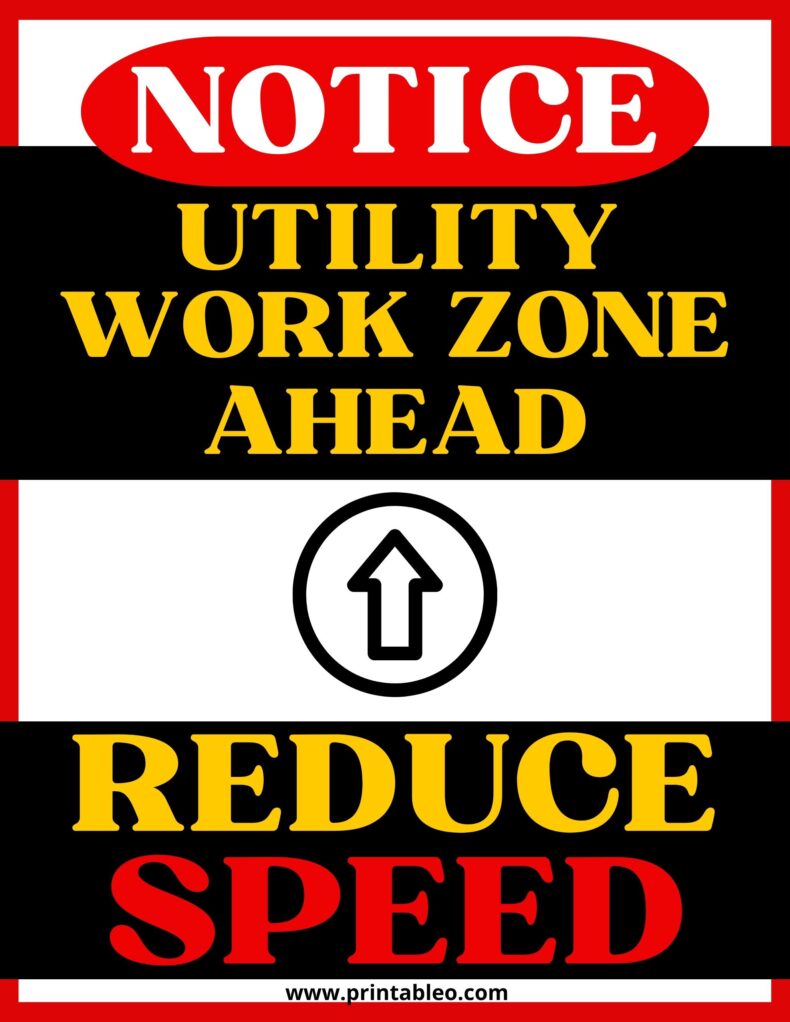 Utility Work Ahead Sign Zone