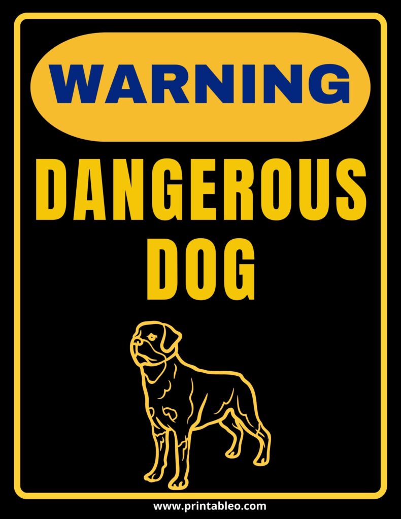 Warning Dangerous Dog Sign