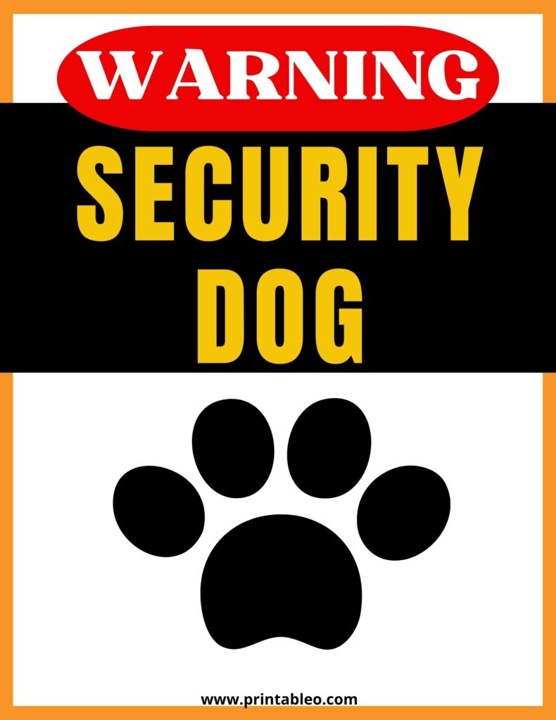 Warning Security Dog Signs