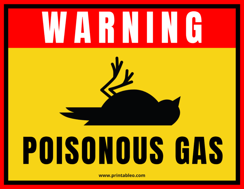 Warning Sign Poisonous Gas Dead Bird Symbol