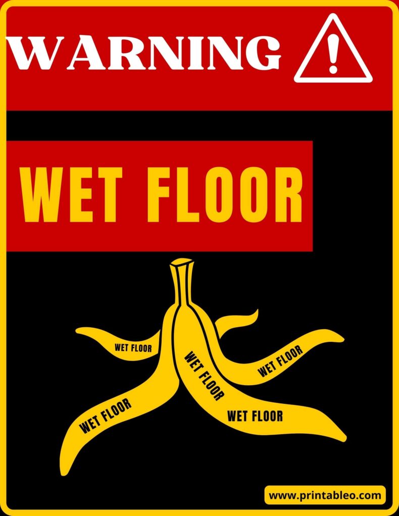 Banana Peel Wet Floor Signs