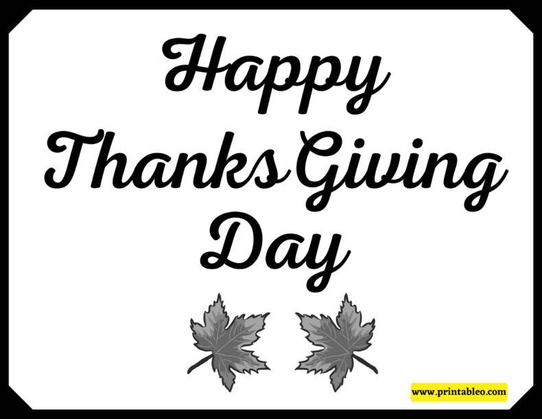 Black And White Thanksgiving Day Signs