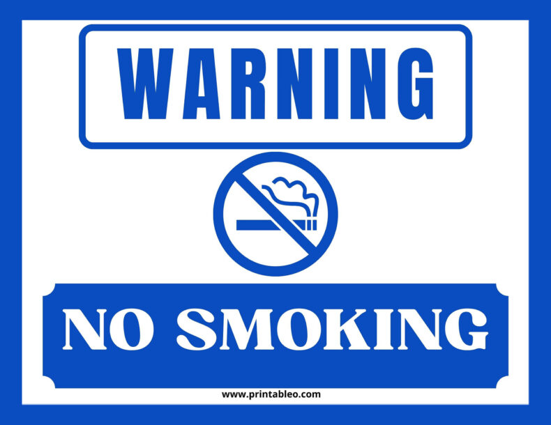 Blue No Smoking Sign