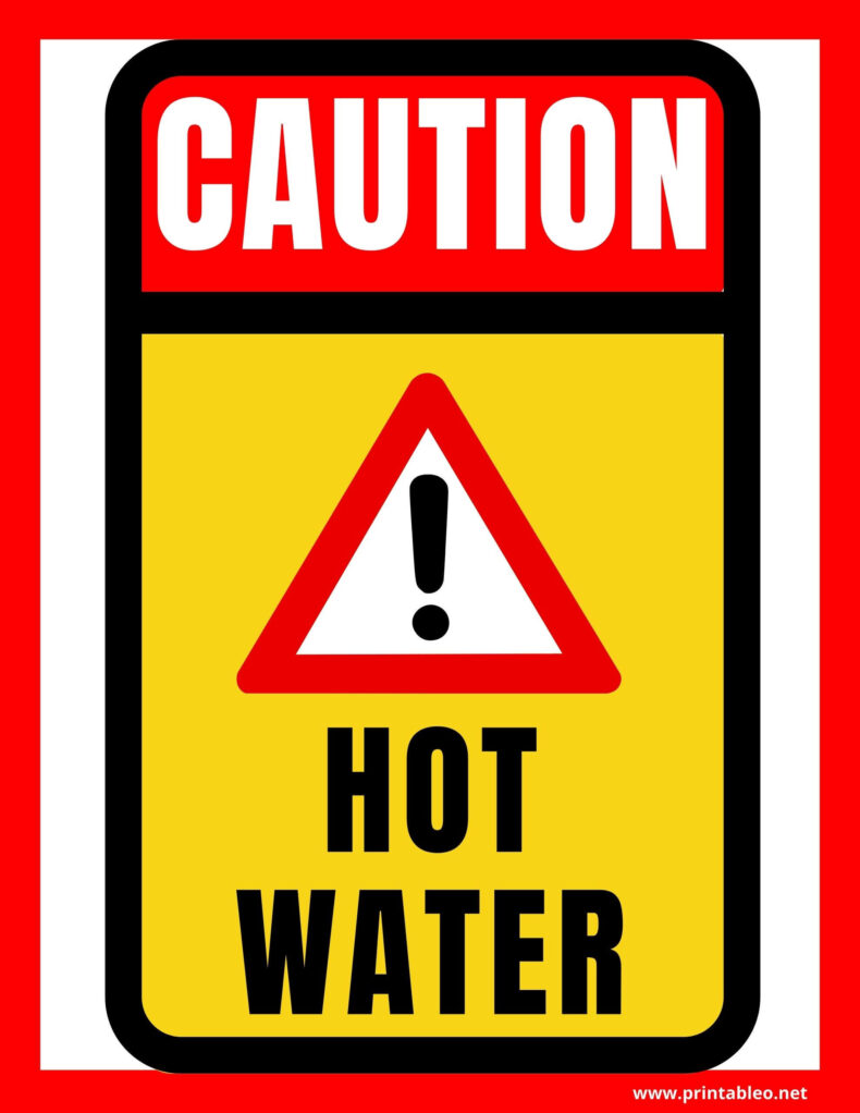 Caution Hot Water Signage