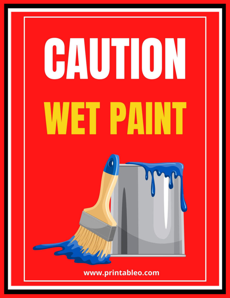 Caution Sign Wet Paint