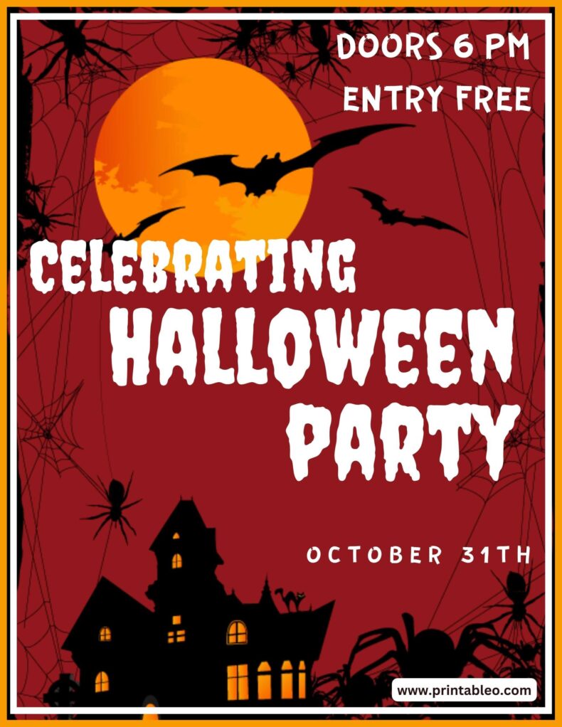 Celebrating Halloween Party Hours Sign