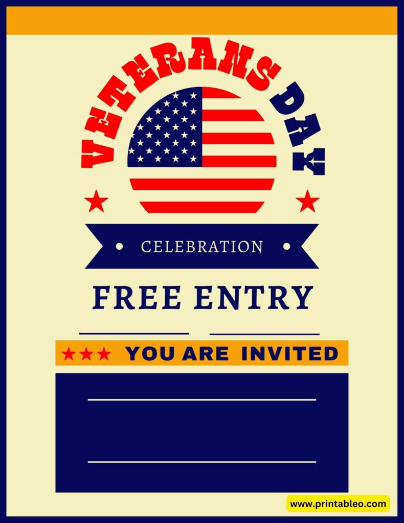 Celebrating Veterans Day invitation Sign