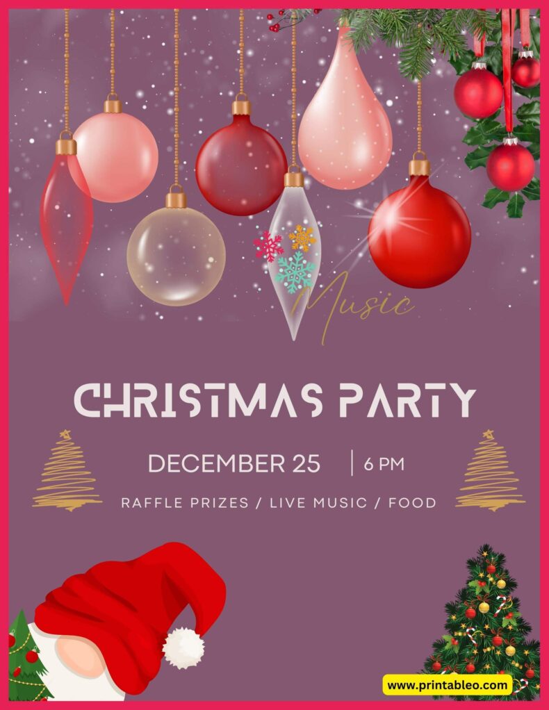 Christmas Festival Party Hours Signs