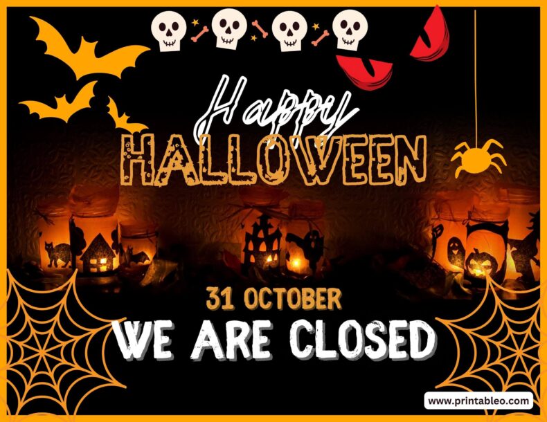 Closed For Halloween Day Sign