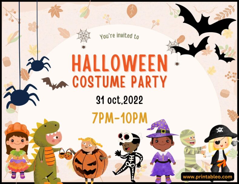 Colorful Halloween Costume Party Sign