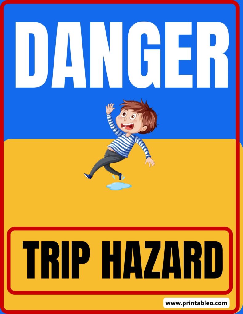 Danger Trip Hazard Sign Template