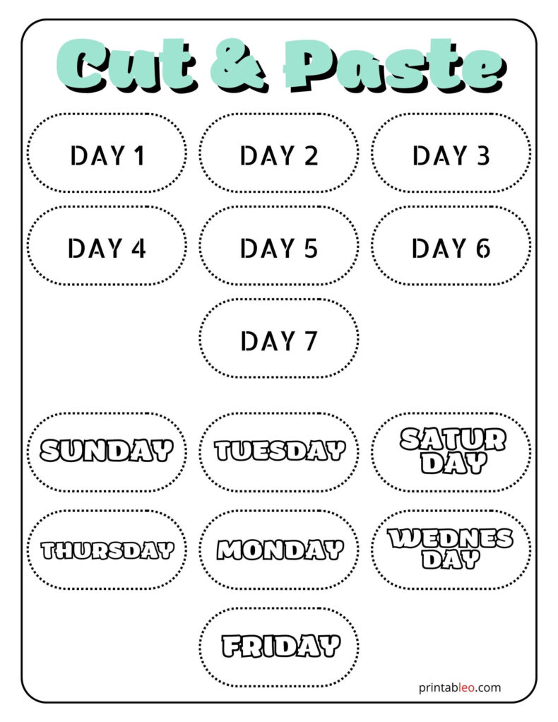 Days Of Week Worksheet PDF