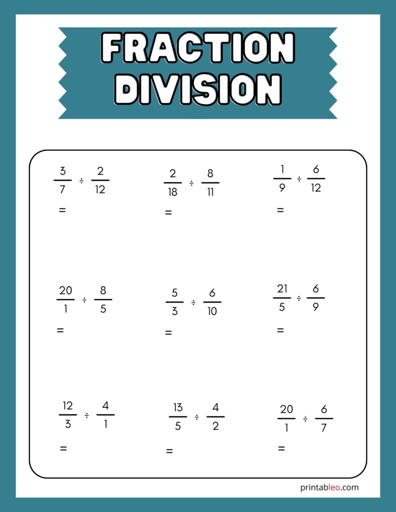 Division With Fraction Remainders Worksheets