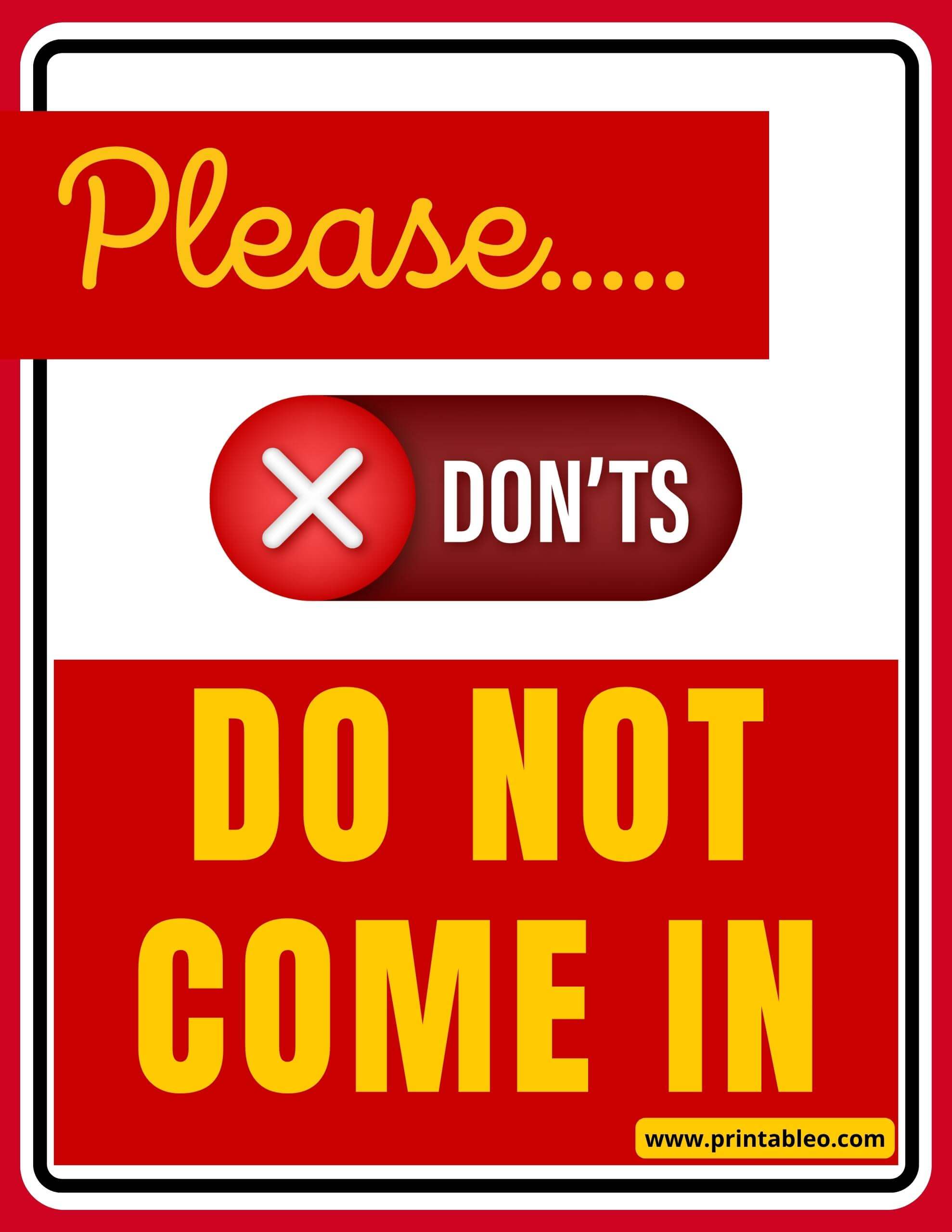 Printable Do Not Enter Sign Printableo