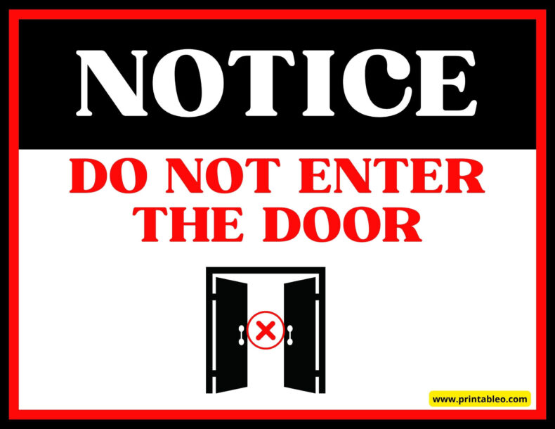 Do Not Enter Door Sign