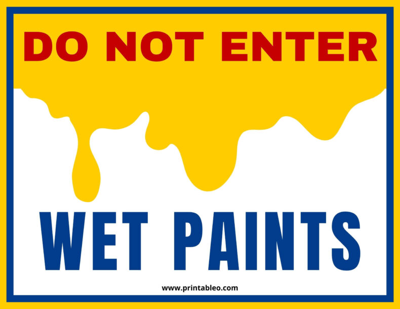 Do Not Enter Wet Paint Sign