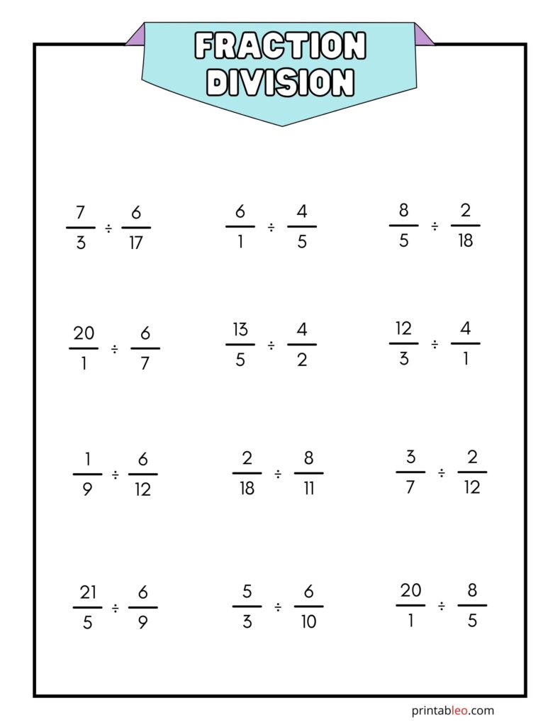 Fractions As Division Worksheets