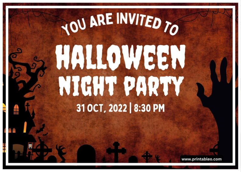 Halloween Night Party invitation Sign Template