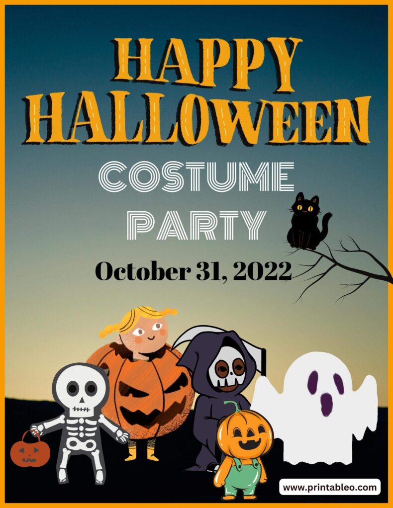 Happy Halloween Costume Party Sign