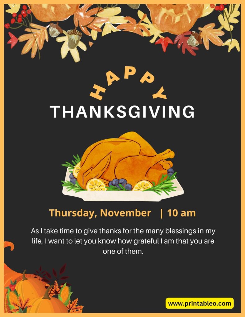 Happy Thanksgiving Hours Sign PDF