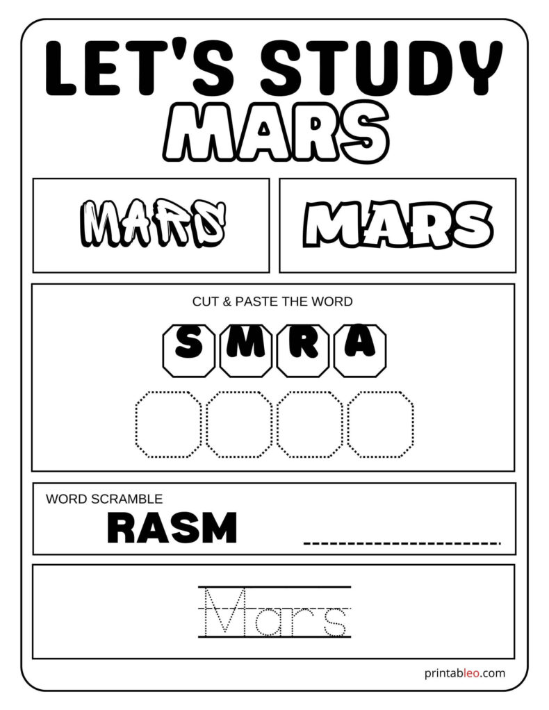 Let_s Study Mars Worksheet