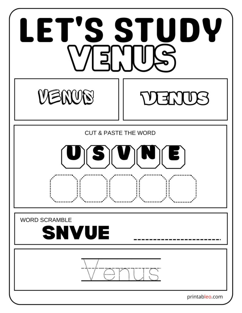 Let_s Study Venus Worksheet