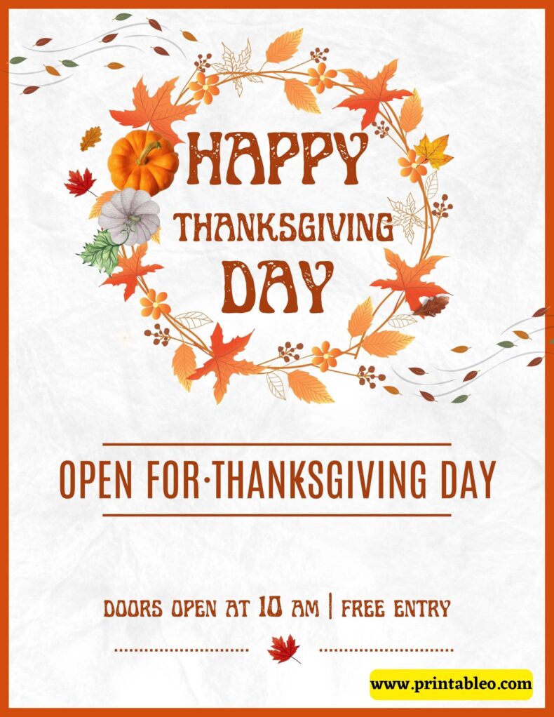 Open For Thanksgiving Day Signs