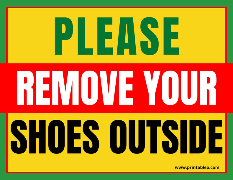Please Remove Your Shoes Door Sign
