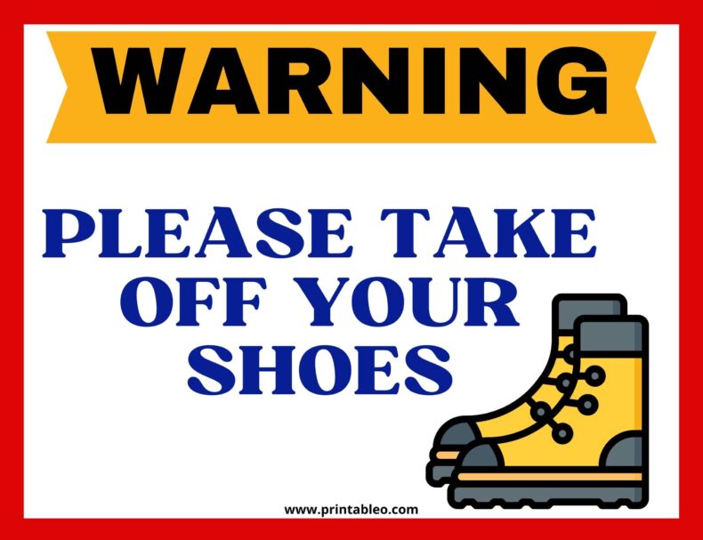 Please Take Off Your Shoes Sign