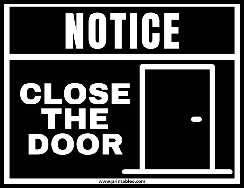 Printable Close The Door Sign