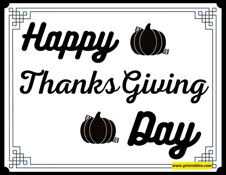 Printable Happy Thanksgiving Day Signs