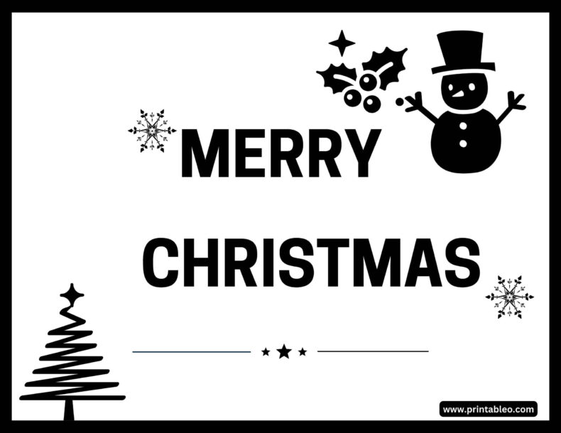 Printable Merry Christmas Sign