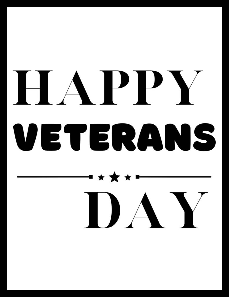 Printable Veterans Day Signs