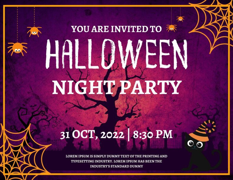Purple Halloween Invitation Sign