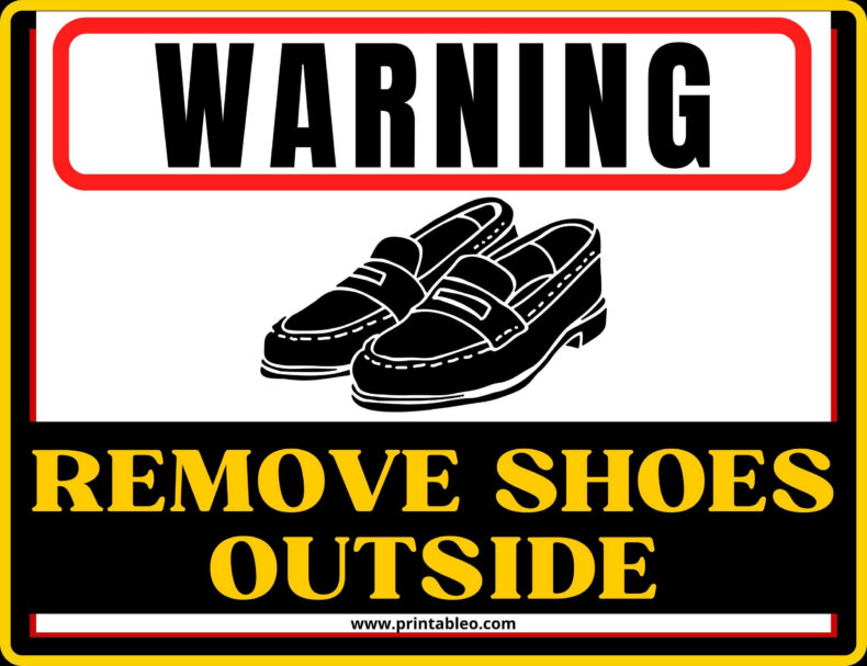 Remove Shoes Outside Sign