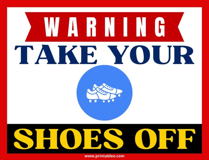 Take Your Shoes Off Sign