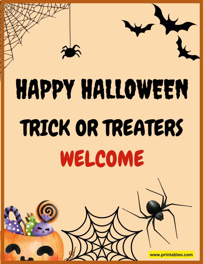 Trick Or Treaters Welcome Signs