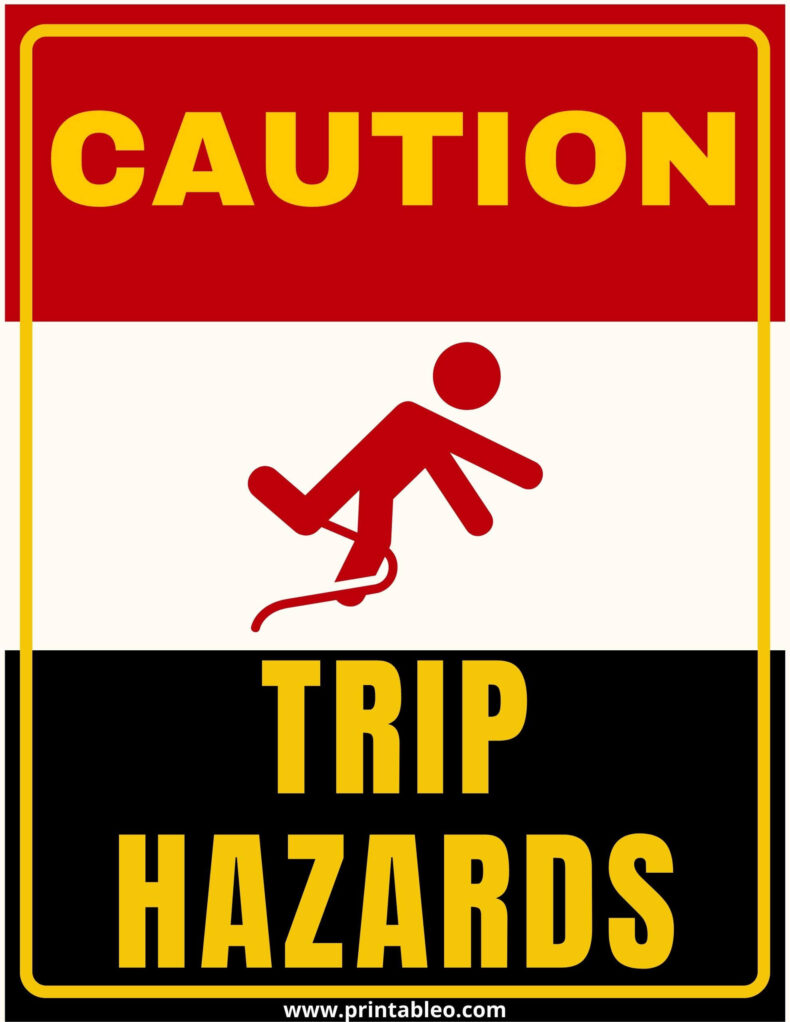 Trip Hazard Caution Signs