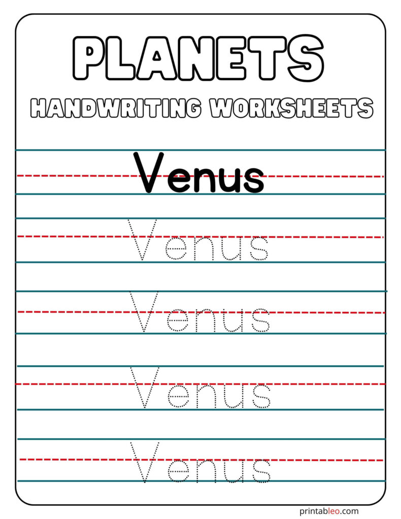 Venus Handwriting Worksheets